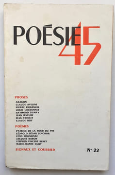 Poésie 45, n°22, janvier 1945.. ARAGON (Louis). LESCURE (Jean). SENGHOR (Léopold Sédar). MOUSSINAC (Léon). TRIOLET (Elsa). ROY (Claude). AVELINE ...