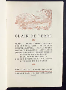 Clair de terre. Carte du ciel, troisième cahier de poésie.