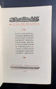 Les Pléiades. Carte du ciel. Premier cahier de poésie.