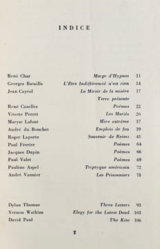 Botteghe oscure, n°13. Avril 1954. . CHAR (René). BATAILLE (Georges). LAFONT (Maryse). DU BOUCHET (André). VALET (Paul). THOMAS (Dylan). SINGER ...