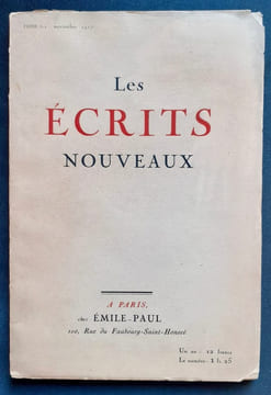 Les Ecrits nouveaux. N°1, novembre 1917.. NOAILLES (Comtesse de). GIDE (André). MAGRE (Maurice). BILLY (André). BENOIT (Pierre). SPITTELER (Carl). ...