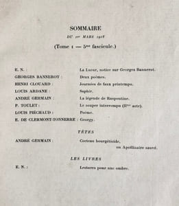 Les Ecrits nouveaux, n°5, mars 1918.