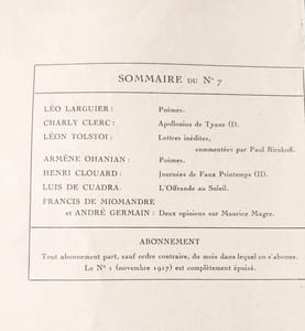 Les Ecrits nouveaux. N°7, mai 1918.