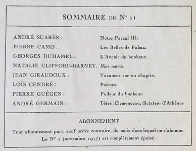 Les Ecrits nouveaux. N°11, octobre-novembre 1918.