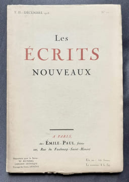 Les Ecrits nouveaux. N°12, décembre 1918.. BRETON (André). SUARES (André). GALZY (Jeanne). MIKAILOFF (Ilia). CENDRE (Loïs). CHALUPT (René). PELLERIN ...