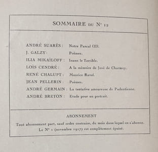 Les Ecrits nouveaux. N°12, décembre 1918.