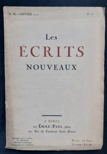 Les Ecrits nouveaux. N°13, janvier 1919.