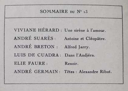 Les Ecrits nouveaux. N°13, janvier 1919.