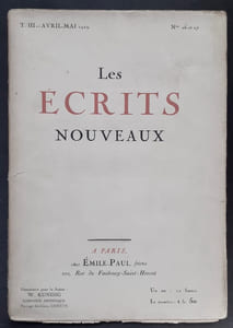 Les Ecrits nouveaux. N°16 et 17, avril-mai 1919.