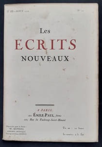 Les Ecrits nouveaux. N°20, aout 1919.