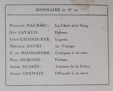 Les Ecrits nouveaux. N°20, aout 1919.