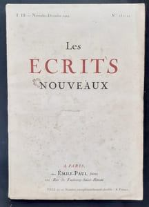 Les Ecrits nouveaux. N°23 et 24, novembre-décembre 1919.