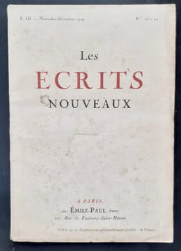 Les Ecrits nouveaux. N°23 et 24, novembre-décembre 1919.. ARTUS (Louis). ARCOS (René). ALASTAIR. MARTINEAU (Henri). GERMAIN (André). MAURIAC ...