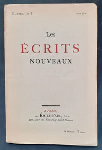 Les Ecrits nouveaux. N°3, mars 1920.