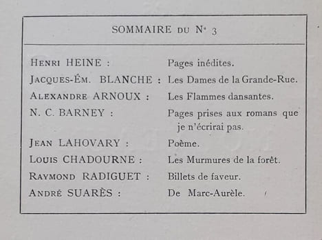 Les Ecrits nouveaux. N°3, mars 1920.. HEINE (Henri). BLANCHE (Jacques-Emile). ARNOUX (Alexandre). CLIFFORD-BARNEY (Natalie). LAHOVARY (Jean). ...