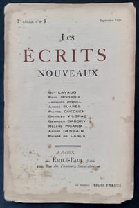 Les Ecrits nouveaux. N°9, septembre 1920.