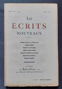 Les Ecrits nouveaux. Tome VII. n°4, avril 1921.