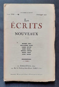 Les Ecrits nouveaux. Tome VIII. N°12, décembre 1921.