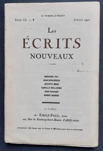 Les Ecrits nouveaux. Tome IX. N°7, juillet 1922.