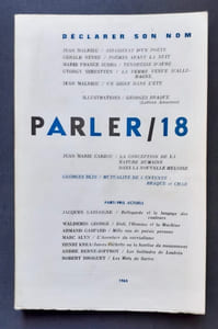 Parler n°18, deuxième trimestre 1965. 