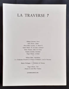 La Traverse n°7, octobre 1973 -