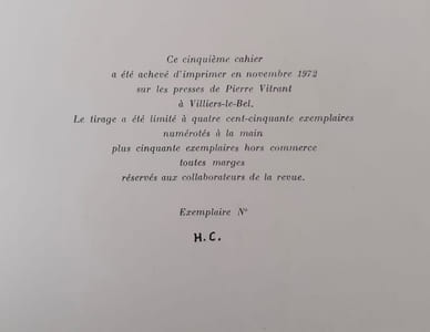 La Traverse n°5, automne-hiver 1972 -