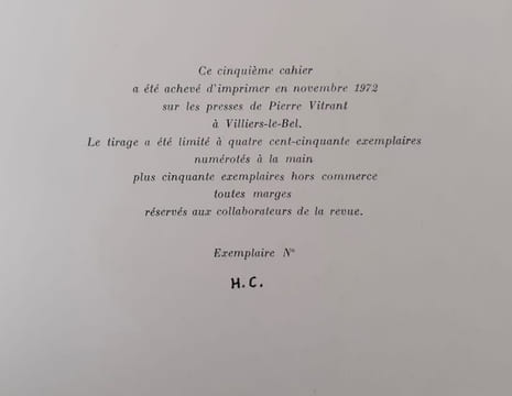 La Traverse n°5, automne-hiver 1972 -. JOURDAN (Pierre-Albert) - THOMAS (Henri) - JOURDAIN (Stephen) - MUNIER (Roger) - ROUX (Paul) - DEBLE (Colette) ...
