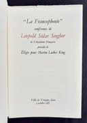 La Francophonie, conférence de Léopold Sédar Senghor, de l'Académie Française, précédée de Elégie pour Martin Luther King - Vorèpe : Isère, 2 octobre 1987 -  par SENGHOR (Léopold Sédar) -  - Image 2