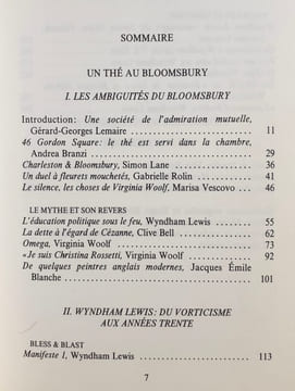 L'ennemi, 1988: Un thé au Bloomsbury.. LEMAIRE (Gérard-Georges). LANR (Simon). WOOLF (Virginia). BLANCHE (Jacques-Emile). LEWIS (Wyndham). POUND ...