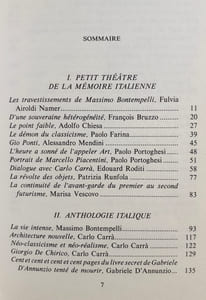 L'ennemi, 1987: Créations italiques, la culture italienne entre deux guerres. 