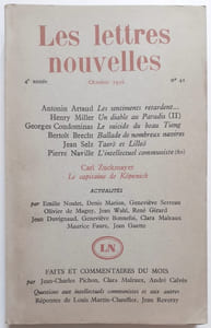 Les Lettres Nouvelles : n°42, octobre 1956.