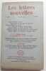 Les Lettres Nouvelles : n°46, février 1957.. NABOKOV (Vladimir). SUARES (André). VALET (Paul). MAYOUX (Jean-Jacques). SILONE (Ignazio). MILLER ...