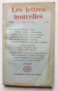 Les Lettres Nouvelles : n°62, juillet-août 1958.
