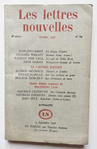Les Lettres Nouvelles : n°64, octobre 1958.