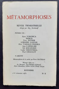 Métamorphoses. Revue trimestrielle dirigée par Oleg Ibrahimoff. N°II, deuxième trimestre 1967.
