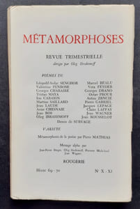 Métamorphoses. Revue trimestrielle dirigée par Oleg Ibrahimoff. N°X-XI, Hiver 1969 - 1970.