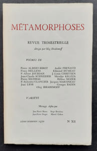 Métamorphoses. Revue trimestrielle dirigée par Oleg Ibrahimoff. N°XII, deuxième trimestre 1970