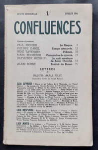 Confluences, n°1, juillet 1941.