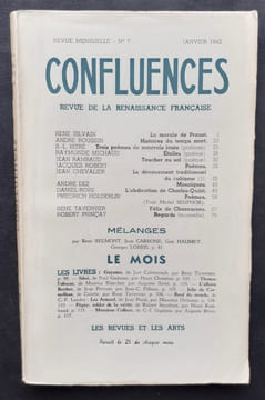 Confluences, revue de la renaissance française: n°7, janvier 1942.. SILVAIN (René). ROUSSIN (André). ISTRE (R.-L.). MICHAUD (Raymonde). RAMBAUD ...