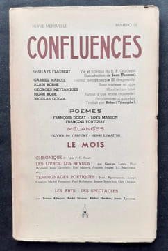 Confluences, revue de la renaissance française: n°16, janvier 1943.. MARCEL (Gabriel). BORNE (Alain). MEYZARGUES (Georges). RODE (Henri). GOGOL ...