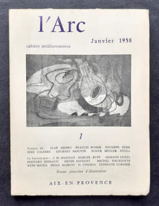 L’Arc, Cahiers méditerranéens, n°1, janvier 1958.