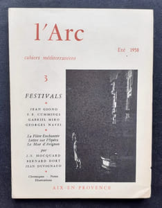 L’Arc, Cahiers méditerranéens, n°3, été 1958.