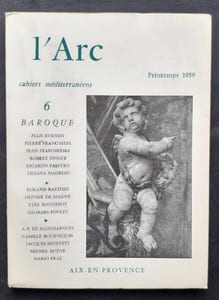 L’Arc, Cahiers méditerranéens, n°6, printemps 1959. Numéro spécial consacré au Baroque.