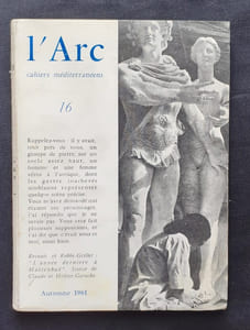L’Arc, Cahiers méditerranéens, n°16, automne 1961.
