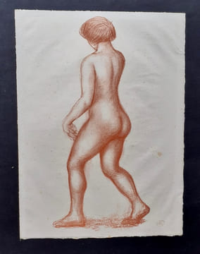 Femme marchant vers la gauche. Planche pour L'Art d'aimer, d'Ovide (1935).. MAILLOL (Aristide).