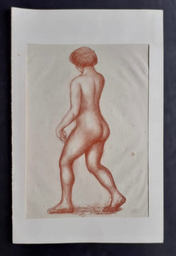Femme marchant vers la gauche. Planche pour L'Art d'aimer, d'Ovide (1935).. MAILLOL (Aristide).