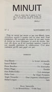 Minuit, Revue bimestrielle. N°1, novembre 1972. Bon état. par BECKETT (Samuel). DUVERT (Tony). BOURDIEU (Pierre). PINGET (Robert). ROBBE-GRILLET (Alain). COSTE (Didier). FERNANDEZ (Sergio). LONGUET (Michel).  - Image 2