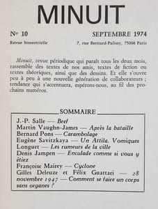 Minuit n°10, septembre 1974.