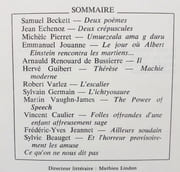 Minuit n°33 - mars 1979 - par BECKETT (Samuel). ECHENOZ (Jean). PIERRET (Michèle). JOUANNE (Emmanuel). RENOUARD DE BUSSIERE (Arnauld). GUIBERT (Hervé). GERMAIN (Sylvain). VAUGHN-JAMES (Martin). CAULIER (Vincent). JEANNET (Frédéric-Yves). BEAUGET (Sylvie).  - Image 2
