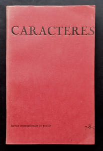 Caractères. Revue internationale de poésie dirigée par Bruno Durocher. N°7-8-9, 4ème trimestre 1966.